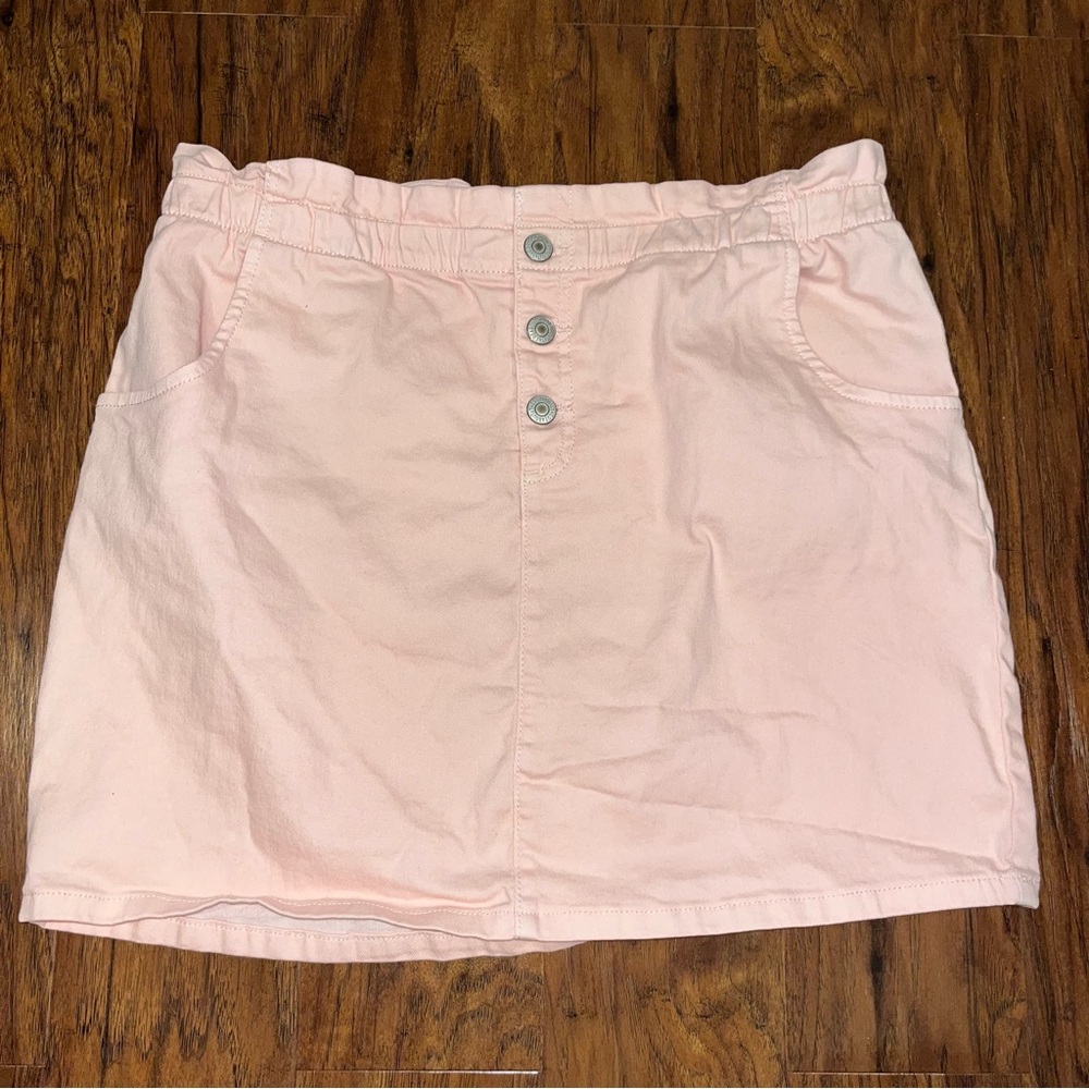 Chic Pink Paperbag Top Pencil Skirt